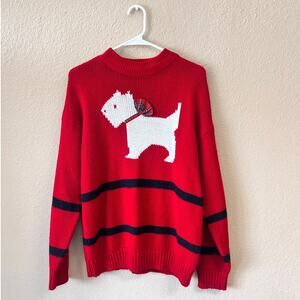 Vintage 1980's ATB red scottie dog sweater size large